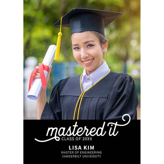 Script Mastered It Photo Graduation Announcements